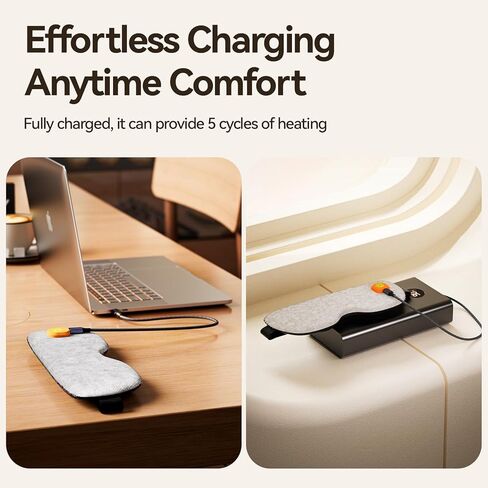 Heated Eye Mask, Cordless Warm Compress for Dry Eyes & Stye, Rechargeable Sleep & Blackout Eye Mask for Travel in Saudi Arabia