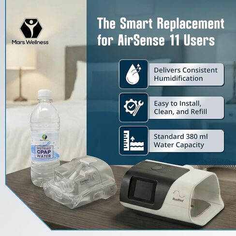 Mars Wellness Replacement Water Chamber Compatible with Resmed Airsense 11 CPAP Machines - Perfect Fit Reliable Water Chamber for Resmed Airsense 11 ONLY in Saudi Arabia