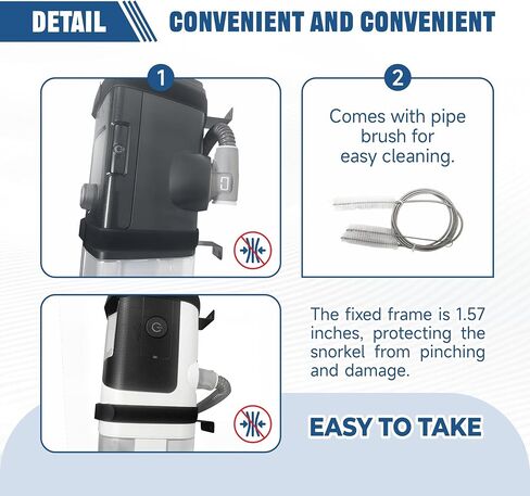 رف تثبيت على الحائط CPAP لجهاز ResMed AirSense 10/11 - يشتمل على فرشاة وخطاطيف تنظيف الأنبوب، ويمنع تشابك الخراطيم، ودعامة CPAP التي تنظف مساحة منضدة النوم القيمة in Saudi Arabia