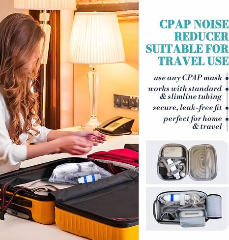 CPAP Muffler Physical Noise Reduction CPAP Accessories, Quiet Resin Silencer for Transcend Travel & Resmed Air Mini CPAP, Reduces White Noise for Peaceful Sleep in Saudi Arabia