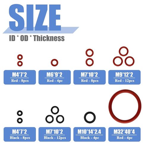 Mesee 60Pcs Silicone Seal O-Ring Kit Coffee Machine Sealing Gasket Professional Maintenance Kits 15 Sizes Seal O Rings Nozzle Gasket Fit for Saeco Philips Gaggia Esspresso Spidem Coffee Machine in Saudi Arabia