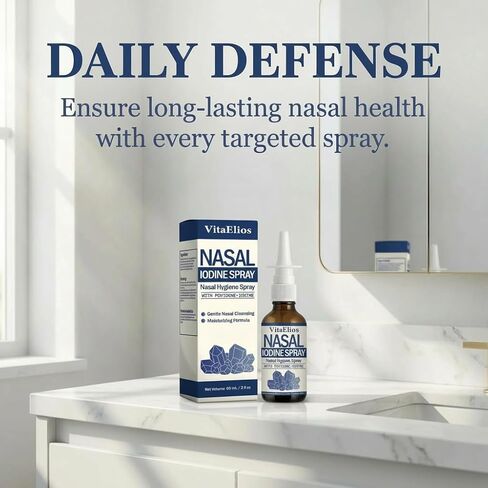 رذاذ لودين للأنف - ينظف وينعش الممرات الأنفية - مزيج من اليود وحمض الفولفيك - تركيبة معدنية طبيعية 100% - (زجاجة بحجم 2 أونصة + بخاخ للأنف) in Kuwait