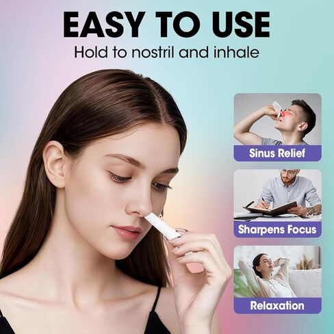 AZEN 24 عبوة من أعواد الأنف السائبة، عصا استنشاق محمولة لتخفيف احتقان الأنف بالزيوت العطرية، تعزيز التركيز، أبخرة منعشة وغير طبية in Kuwait