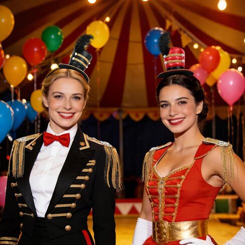 Circus Ringmaster Hat Captand and Counter Epaulets for Women ، 3pcs Circus Ringmaster Associory Women in Kuwait