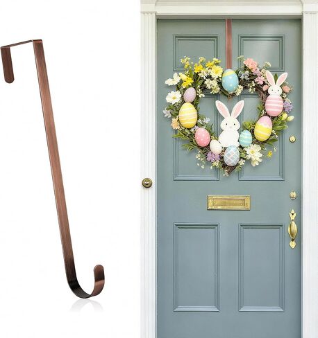 شماعات نيروهي إكليث للباب الأمامي ، خطاف شماعات الزهور 12 بوصة لديكور الشرفة الأمامي ، المعادن فوق شماعات السنانير للباب لزخارف عيد الميلاد في الهواء الطلق ، ديكور المنزل الداخلي ، البرونز in Kuwait