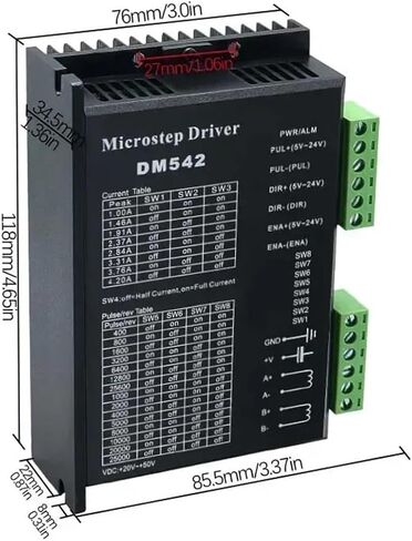 Stepper Motor Driver Two-Phase Stepper Motor Driver DM542 Power Supply Voltage 20-50V DC 2H Output 1.0-4.2A Current Suitable for 42 57 Suitable for Stepper Motors in Saudi Arabia