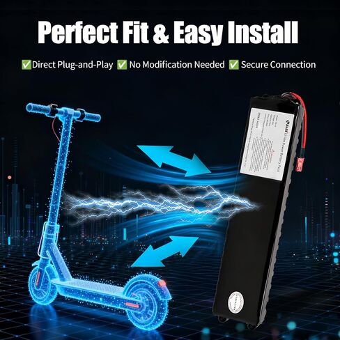 270Wh 36V 7.5Ah Lithium Ion Electric Scooter Battery, Replacement for 250W-350W Motors with Smart BMS Protection Board, Easy Installation Universal Compatibility in Kuwait
