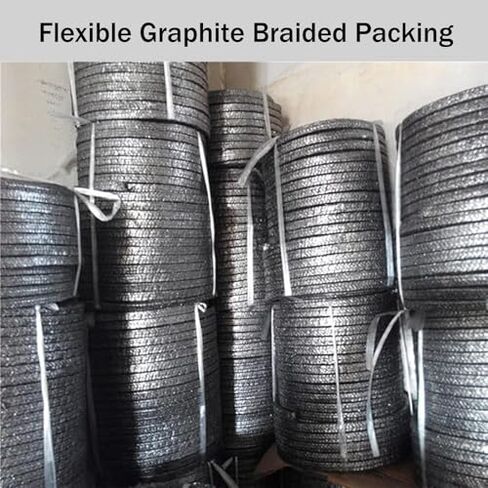 High-Temperature Graphite Rope Packing - Impregnated Fiberglass Seal for Pumps & Valves, 10 Feet Long, Durable, Heat-Resistant, Ideal for Industrial Applications in Saudi Arabia