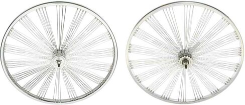 Lowrider Chrome 26" Fan 144 Spoke Wheel Set. Front and Back Coaster Wheel in Saudi Arabia