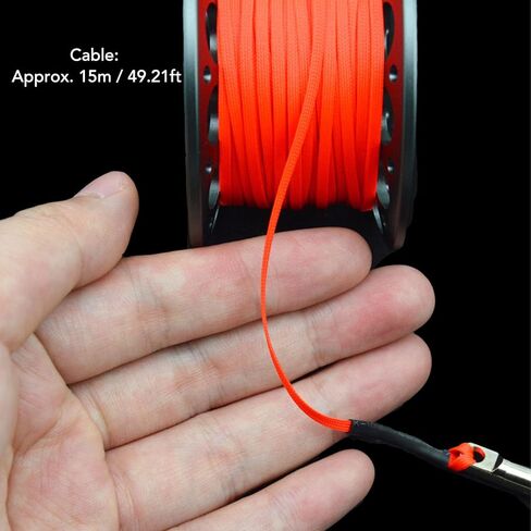 Keenso 15m Diving Line Reel, Aviation Aluminum Diving Line Reel with Double Ended Hook for Outdoor Boating Marine Operations in Saudi Arabia