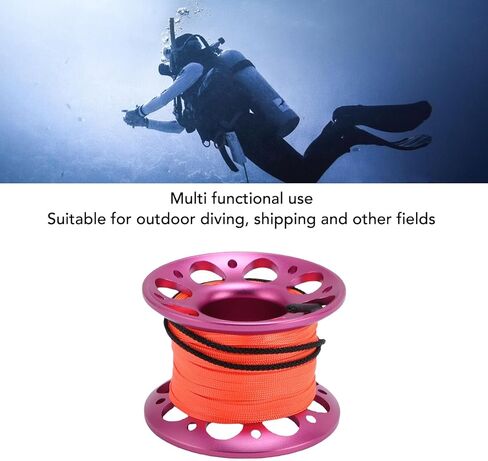 Keenso 15m Diving Line Reel, Aviation Aluminum Diving Line Reel with Double Ended Hook for Outdoor Boating Marine Operations in Saudi Arabia