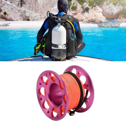 Keenso 15m Diving Line Reel, Aviation Aluminum Diving Line Reel with Double Ended Hook for Outdoor Boating Marine Operations in Saudi Arabia