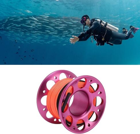 Keenso 15m Diving Line Reel, Aviation Aluminum Diving Line Reel with Double Ended Hook for Outdoor Boating Marine Operations in Saudi Arabia