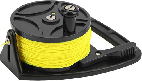 Diving Reel with Yellow Wire, Multi Purpose Spool Finger Reel, 83m Nylon Line for Scuba Diving Accessories, Kayak Anchor System - Smooth Winding, High Visibility Line, Ideal for (black wheel) in Saudi Arabia