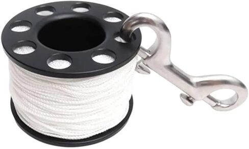 بكرة بكرة إصبع الغوص 15 م/30 م/50 م مع خطاف مزدوج 90 مم، حامل خط فولاذي من البلاستيك النايلون المدمج للاستكشاف تحت الماء in Kuwait