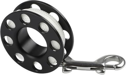 بكرة بكرة إصبع الغوص 15 م/30 م/50 م مع خطاف مزدوج 90 مم، حامل خط فولاذي من البلاستيك النايلون المدمج للاستكشاف تحت الماء in Kuwait