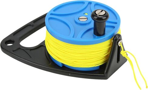 Diving Reel with Yellow Wire, Multi Purpose Spool Finger Reel, 83m Nylon Line for Scuba Diving Accessories, Kayak Anchor System - Smooth Winding, High Visibility Line, Ideal for (blue wheel) in Saudi Arabia