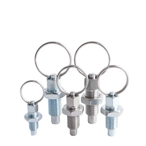 Carbon Steel Stainless Index Pin Retractable Indexing Plungers Pull Ring Positioning Pins with Lock Nut 1/2Pcs(QX217-LNK,M10-6(1pcs)) in Kuwait