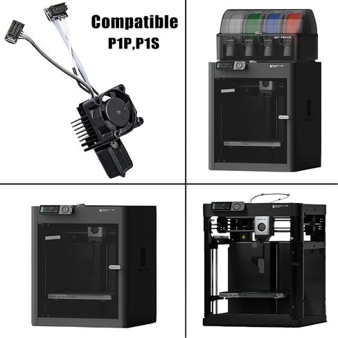 طقم Hotend من الفولاذ المقوى P1P P1S مع مروحة لطابعة Bambu Lab P1 Series ثلاثية الأبعاد، مجموعة فوهة Bambulab P1 مقاس 0.4 مم، مجموعات Hotend كاملة، ثرمستور، سخان سيراميك، استبدال كتلة تسخين الطارد in Kuwait