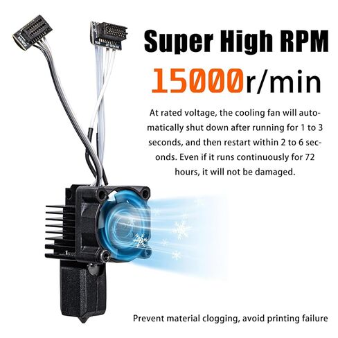 طقم Hotend من الفولاذ المقوى P1P P1S مع مروحة لطابعة Bambu Lab P1 Series ثلاثية الأبعاد، مجموعة فوهة Bambulab P1 مقاس 0.4 مم، مجموعات Hotend كاملة، ثرمستور، سخان سيراميك، استبدال كتلة تسخين الطارد in Kuwait