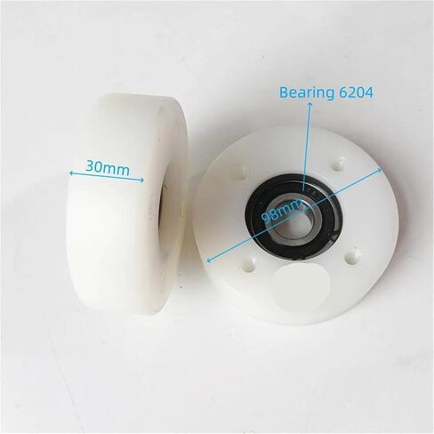 98 * 30 * 6204 Escalator Components Handrails Speed Wheel Nylon Roller OD98mm W30mm Bearing 6204RS Escalator Roller Escalator Parts in Saudi Arabia