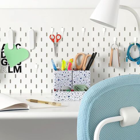 20 Pcs Plastic Pegboard Hooks Compatible with IKEA Skadis Pegboard Accessories, Hook Organizer Accessories Compatible with IKEA Pegboard Hooks for Home Office Indoor Supply (White) in Kuwait
