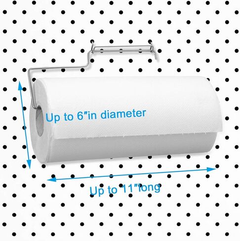 Blulu 4 Packs Pegboard Paper Towel Holder Stainless Steel Pegboard Hooks Organization Accessory for Workshop, Garage, Kitchen, Laundry Room, Bathroom(Silver) in Saudi Arabia