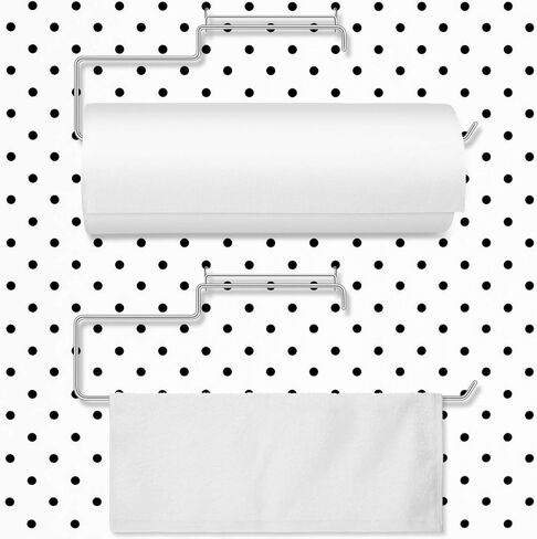 Blulu 4 Packs Pegboard Paper Towel Holder Stainless Steel Pegboard Hooks Organization Accessory for Workshop, Garage, Kitchen, Laundry Room, Bathroom(Silver) in Saudi Arabia