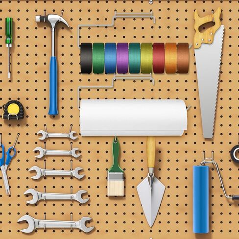 Blulu 4 Packs Pegboard Paper Towel Holder Stainless Steel Pegboard Hooks Organization Accessory for Workshop, Garage, Kitchen, Laundry Room, Bathroom(Silver) in Saudi Arabia
