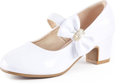 Girls Dress Shoes with Bow Mary Jane Princess Shoes Flower Girl High Heels for Toddler Little Big Kids Wedding Party Birthday in Kuwait