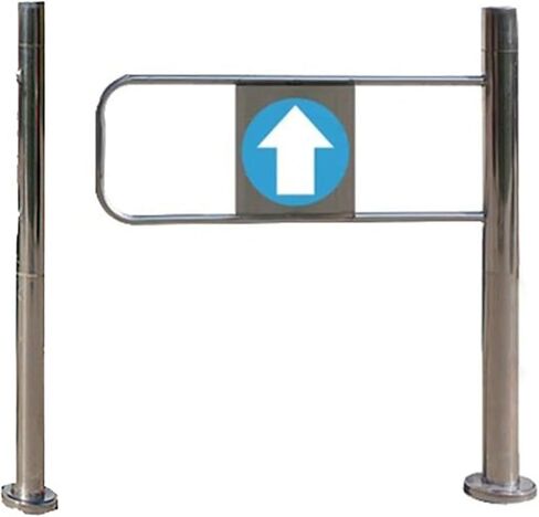 بوابة متأرجحة متينة من الفولاذ المقاوم للصدأ لمدخل السوبر ماركت - بوابة أمان أحادية الاتجاه للشرفات والممرات، مثالية للمصانع والحدائق (يمين، 80×97 سم) in Kuwait