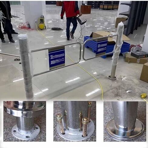 بوابة متأرجحة أوتوماتيكية - جهاز خروج في اتجاه واحد حاجز من الفولاذ المقاوم للصدأ لمدخل ممر مصنع السوبر ماركت والمكتبات (110 سم) in Kuwait