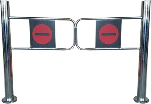 بوابة متأرجحة للإغلاق الأوتوماتيكي للخدمة الشاقة - باب أمان محمل بنابض لمحلات السوبر ماركت والمكتبات، وصول في اتجاه واحد، لمسة نهائية فضية متينة (60 × 97 سم) - آمن ومريح in Kuwait