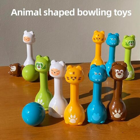 مجموعة البولينج للأطفال من عمر 2 إلى 5 سنوات، لعبة لعبة البولينج الداخلية لمدة 3 4 سنوات، 10 دبابيس بولينج بلاستيكية، 2 كرة بولينج، مجموعة بولينج للأطفال الصغار، هدايا عيد ميلاد للأولاد والبنات من عمر 2 3 4 5 سنوات in Kuwait