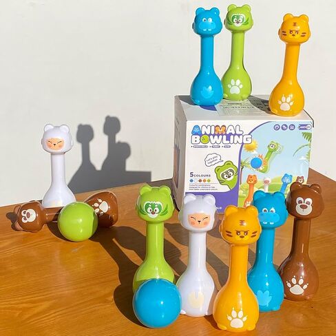 مجموعة البولينج للأطفال من عمر 2 إلى 5 سنوات، لعبة لعبة البولينج الداخلية لمدة 3 4 سنوات، 10 دبابيس بولينج بلاستيكية، 2 كرة بولينج، مجموعة بولينج للأطفال الصغار، هدايا عيد ميلاد للأولاد والبنات من عمر 2 3 4 5 سنوات in Kuwait