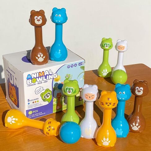 مجموعة البولينج للأطفال من عمر 2 إلى 5 سنوات، لعبة لعبة البولينج الداخلية لمدة 3 4 سنوات، 10 دبابيس بولينج بلاستيكية، 2 كرة بولينج، مجموعة بولينج للأطفال الصغار، هدايا عيد ميلاد للأولاد والبنات من عمر 2 3 4 5 سنوات in Kuwait