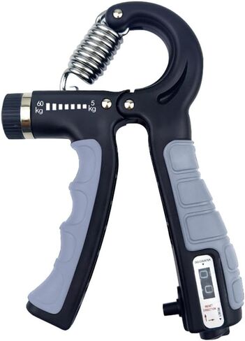 5-60kg Adjustable Hand Grips Strengthening Dynamometer Shake Hands Refers To The Forearm Muscle Training(Black Grey) in Kuwait