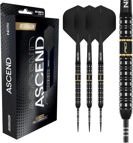 سهام RED DRAGON - سلسلة Ascend - مجموعة سهام تنجستن 90% - رحلة/عمود نيترو فلايت المتكامل، ورحلات السهام والسيقان | 18 جرام، 20 جرام، 22 جرام، 23 جرام، 24 جرام و25 جرام - مجموعة رمي السهام الاحترافية in Saudi Arabia