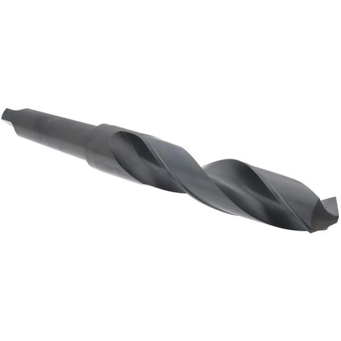 Hertel High Speed Steel Taper Shank Drill Bit, 2-1/4" Diameter, 5MT Shank, 118° Point, Oxide Finish, 10-1/8" Flute Length, 17-3/8" OAL in Saudi Arabia