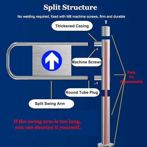 بوابة تأرجح أوتوماتيكية واسعة من الفولاذ المقاوم للصدأ، باب يدوي، بوابة تأرجح محملة بنابض - باب أمان لمحلات السوبر ماركت والمكتبات، تحكم آمن في الوصول، تصميم متين، أمان معزز in Kuwait