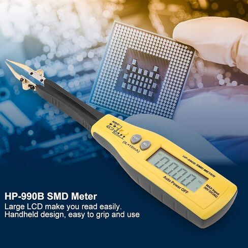 990B Handheld SMD Meter Diode Resistance Capacitance Measuring Instrument for Industrial Office Use Yellow Color 200mm Size in Saudi Arabia