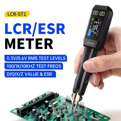 LCR-ST1 رقمي صغير ذكي 10 كيلو هرتز LCR SMD ESR جهاز قياس الملقط للسعة، الحث، اختبار الصمام الثنائي الاستمرارية، أدوات تحليل قياس المكونات الإلكترونية in Kuwait
