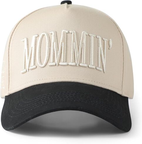 Mommin Trucker Hat, Mothers Day Gifts for Mom Wife, Vintage Two Tone Ponytail Baseball Cap, Adjustable Embroidered Hat in Saudi Arabia