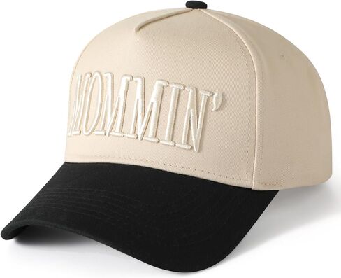 Mommin Trucker Hat, Mothers Day Gifts for Mom Wife, Vintage Two Tone Ponytail Baseball Cap, Adjustable Embroidered Hat in Saudi Arabia
