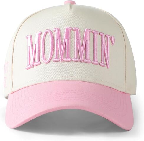 Mommin Trucker Hat, Mothers Day Gifts for Mom Wife, Vintage Two Tone Ponytail Baseball Cap, Adjustable Embroidered Hat in Saudi Arabia