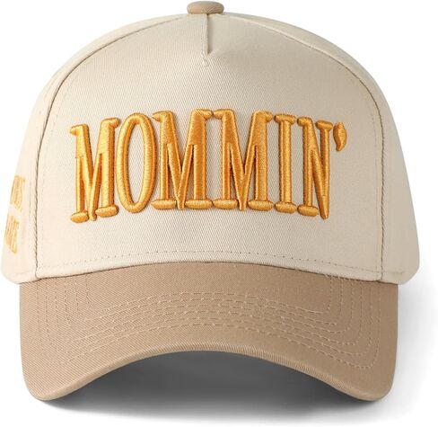 Mommin Trucker Hat, Mothers Day Gifts for Mom Wife, Vintage Two Tone Ponytail Baseball Cap, Adjustable Embroidered Hat in Saudi Arabia