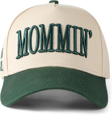 Mommin Trucker Hat, Mothers Day Gifts for Mom Wife, Vintage Two Tone Ponytail Baseball Cap, Adjustable Embroidered Hat in Saudi Arabia