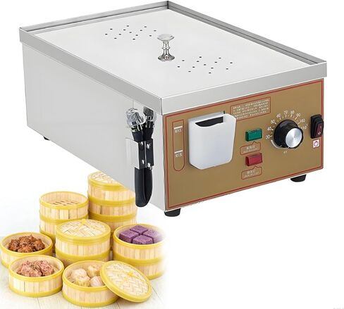 Commercial Electric Steamer, Stainless Steel Bun Dumpling Rice Machine, 4 Holes for Home Cookware Recipes, Breakfast Shop Steamed Bun Maker in Kuwait