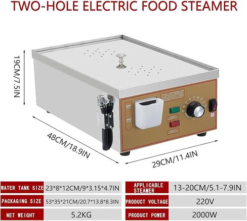 Bun Steamer Electric Machine with Dry Boiling Alarm, Stainless Steel U-Tube Heating for Restaurants and Snack Bars, 2/4/6 Hole Commercial Steamer in Saudi Arabia