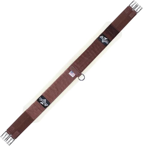PROFESSIONAL'S CHOICE SMX English Girth with Merino Wool Lining | Nylon Upper Construction with Removable Liner, Elastic Roller Buckles, Center D Ring Horse Girth, Chocolate, 52 in Saudi Arabia